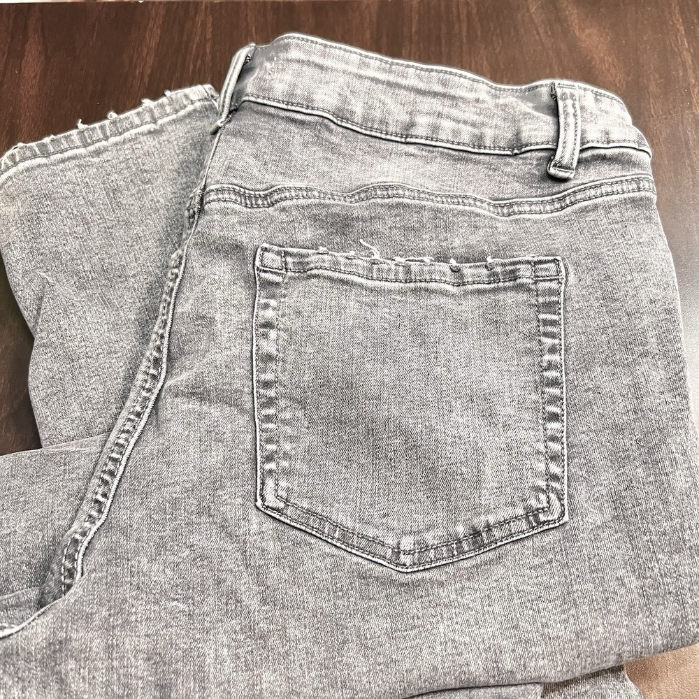 Maurices‎ M Jeans Women's XL Super Skinny Stretch High Rise Curvy Gray Acid Wash